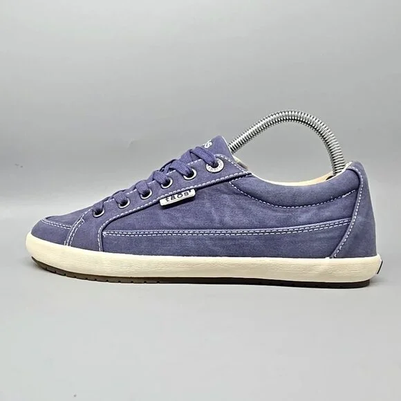 Taos Moc Star 2 Indigo Distressed Canvas Lace Up Shoes Women's Size 8 - Picture 6 of 12